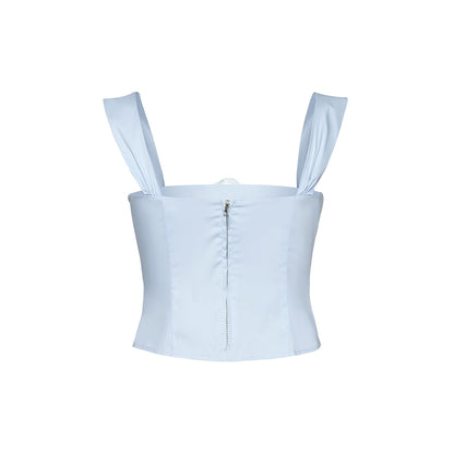 Kroche 3D Bow Rose Sling Vest Blue