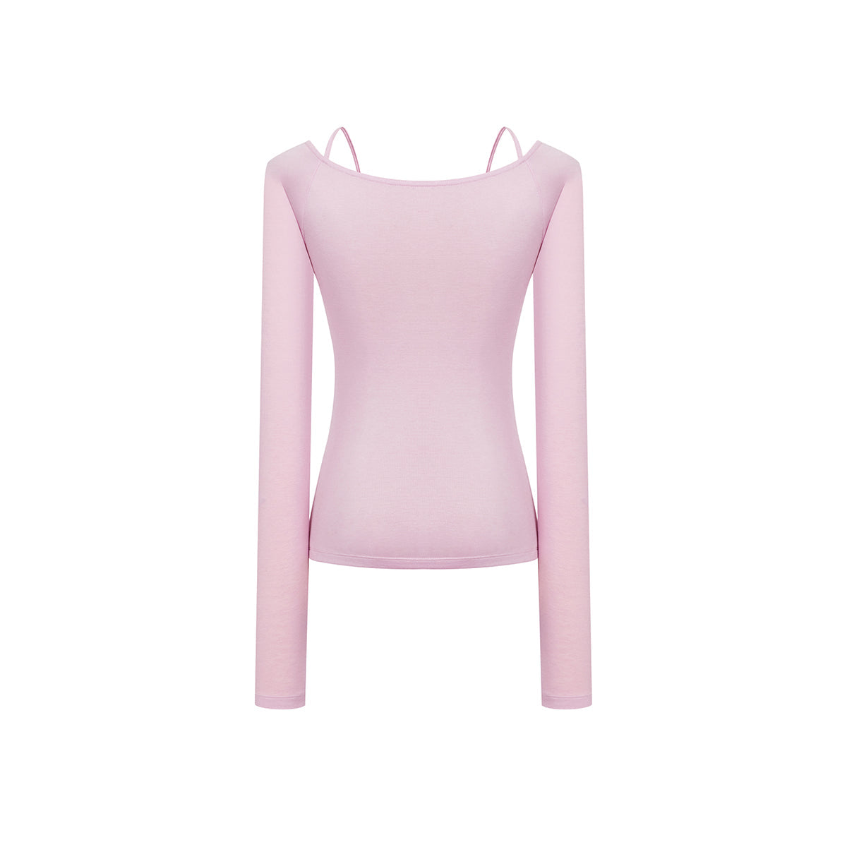 Three Quarters Plush Rose Slim Knit Sling Top Pink