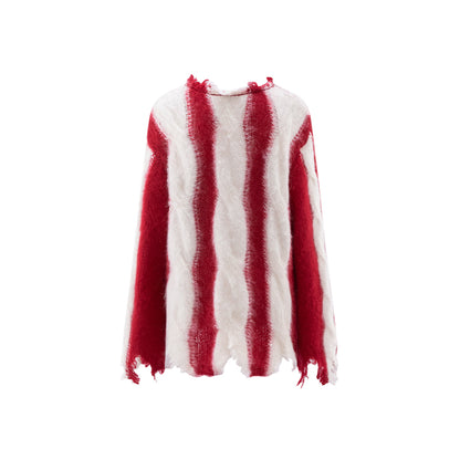 Rumia Beale Cable Sweater Red And White