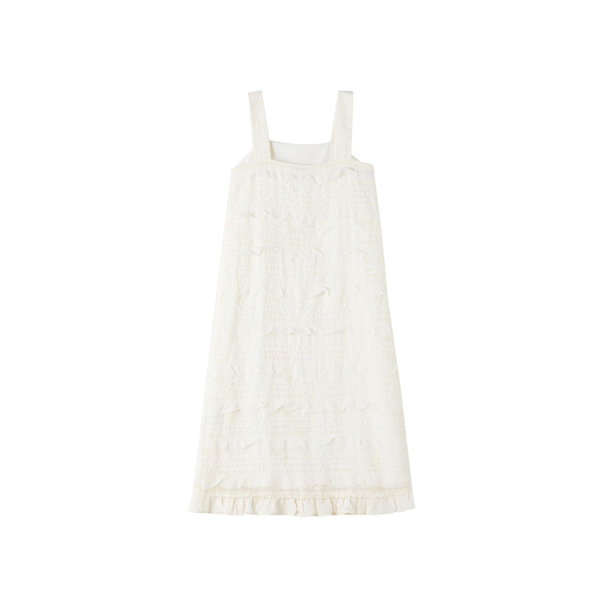 SomeSowe Ruffled Tank Dress White