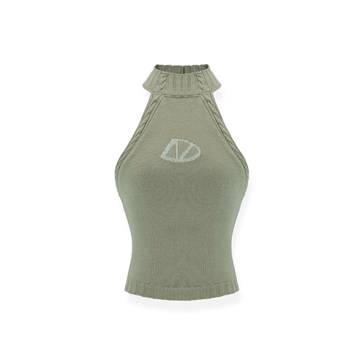 NAWS Jacquard Logo Sleeveless Halter Knit Vest Green