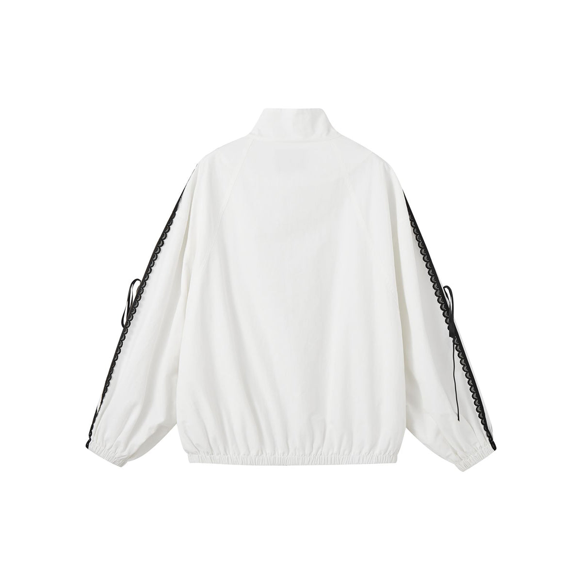 SomeSowe Lace Bow Lace Up Sports Jacket White