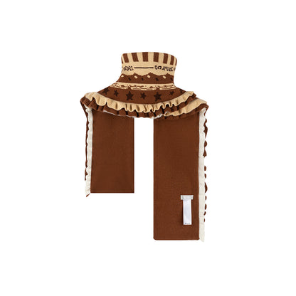 13De Marzo Doozoo Cake Knit Scarf Brown