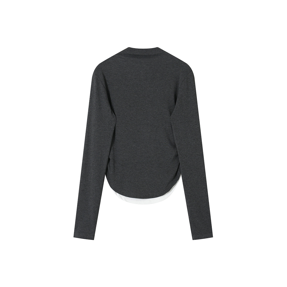 SomeSowe Lapel Neck Half-Zip L/S Top Gray