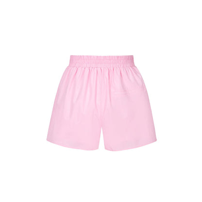 Three Quarters Logo Embroidery Shorts Pink