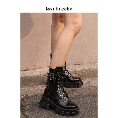 Lost In Echo Belt Platform Boots Black