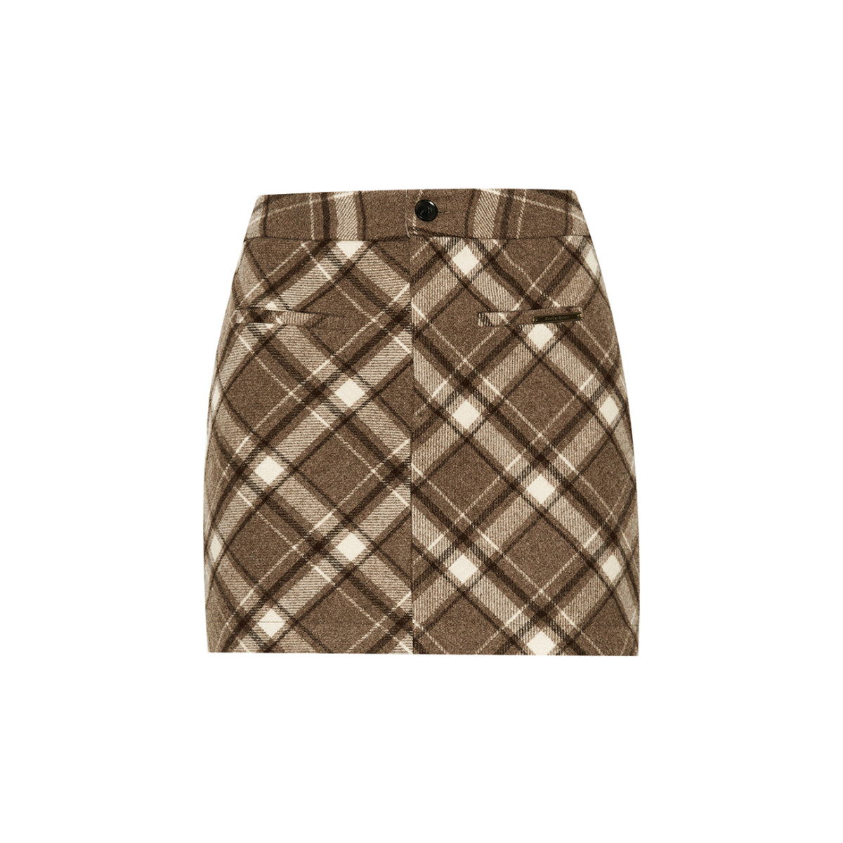 Kroche Vintage Checked Short Woolen A-Line Skirt