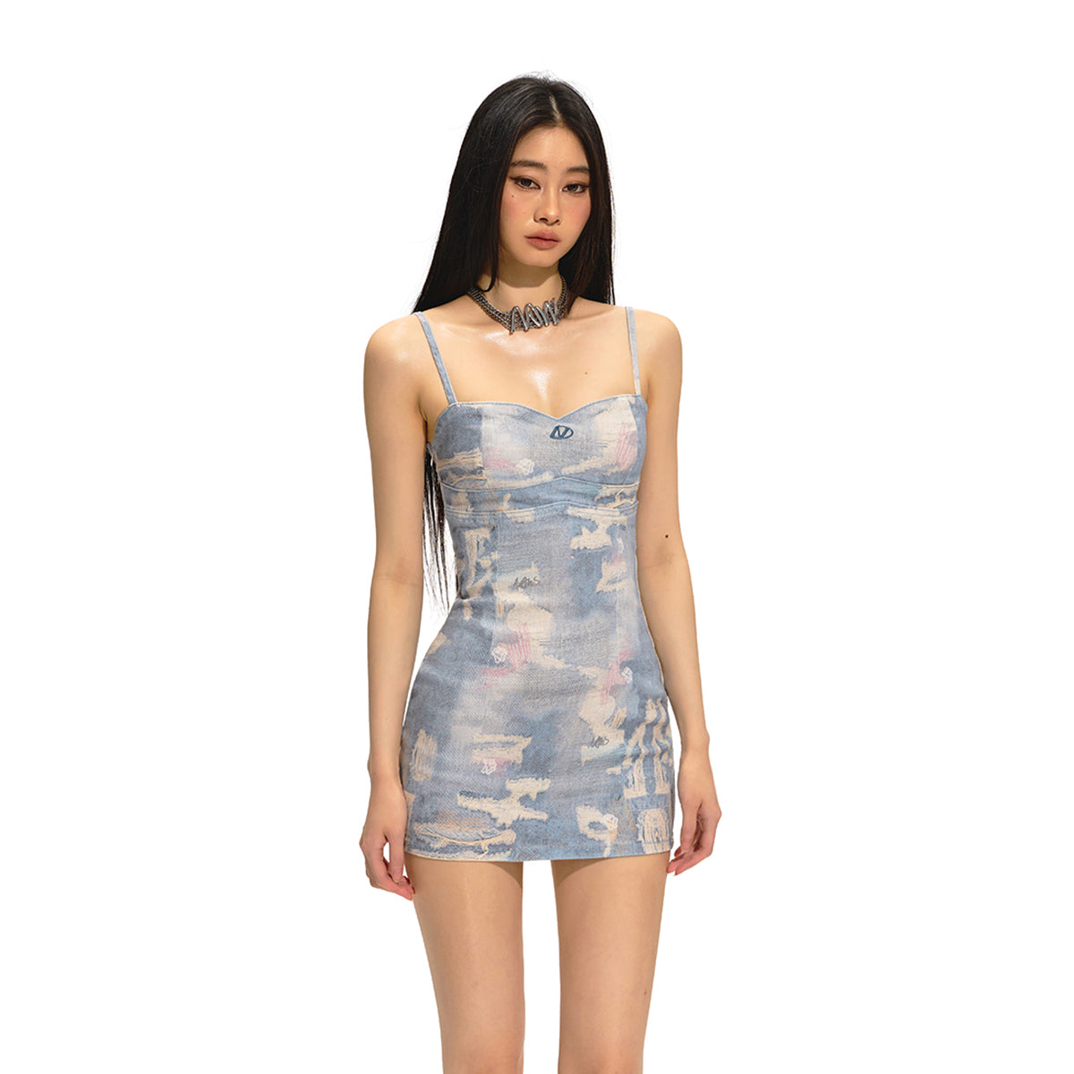 NAWS Digital Print Slim-Fit Slip Dress