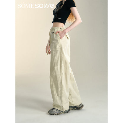 SomeSowe Cool Drawstring Cargo Pants Cream