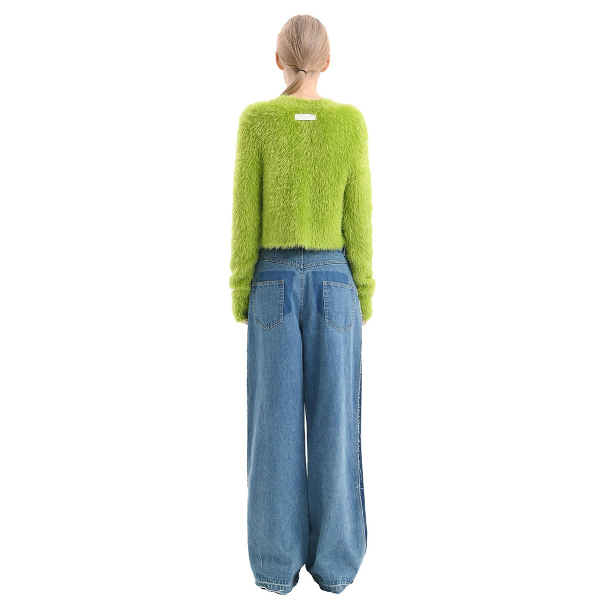 Ann Andelman Feather Yarn Sweater Green