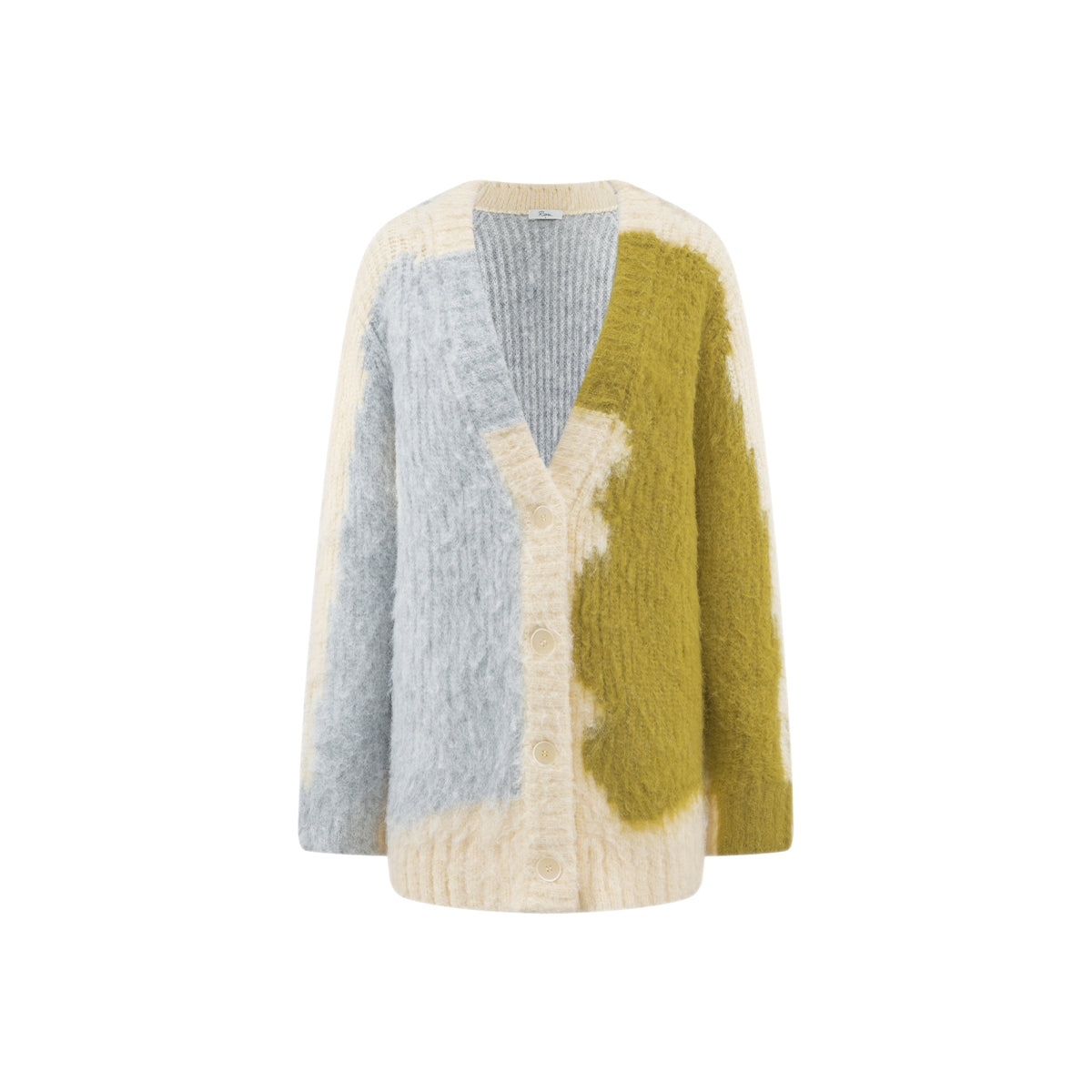 Rumia Dewar Knitted Cardigan Green And Grey