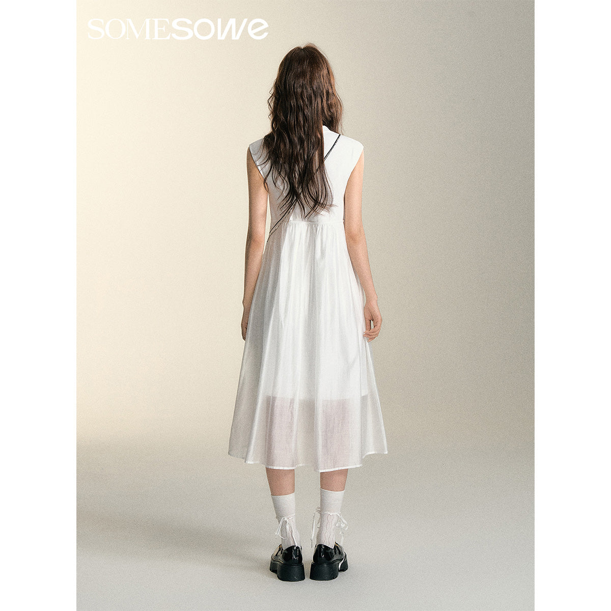 SomeSowe Origami Bow Tiny Flying Sleeves Dress