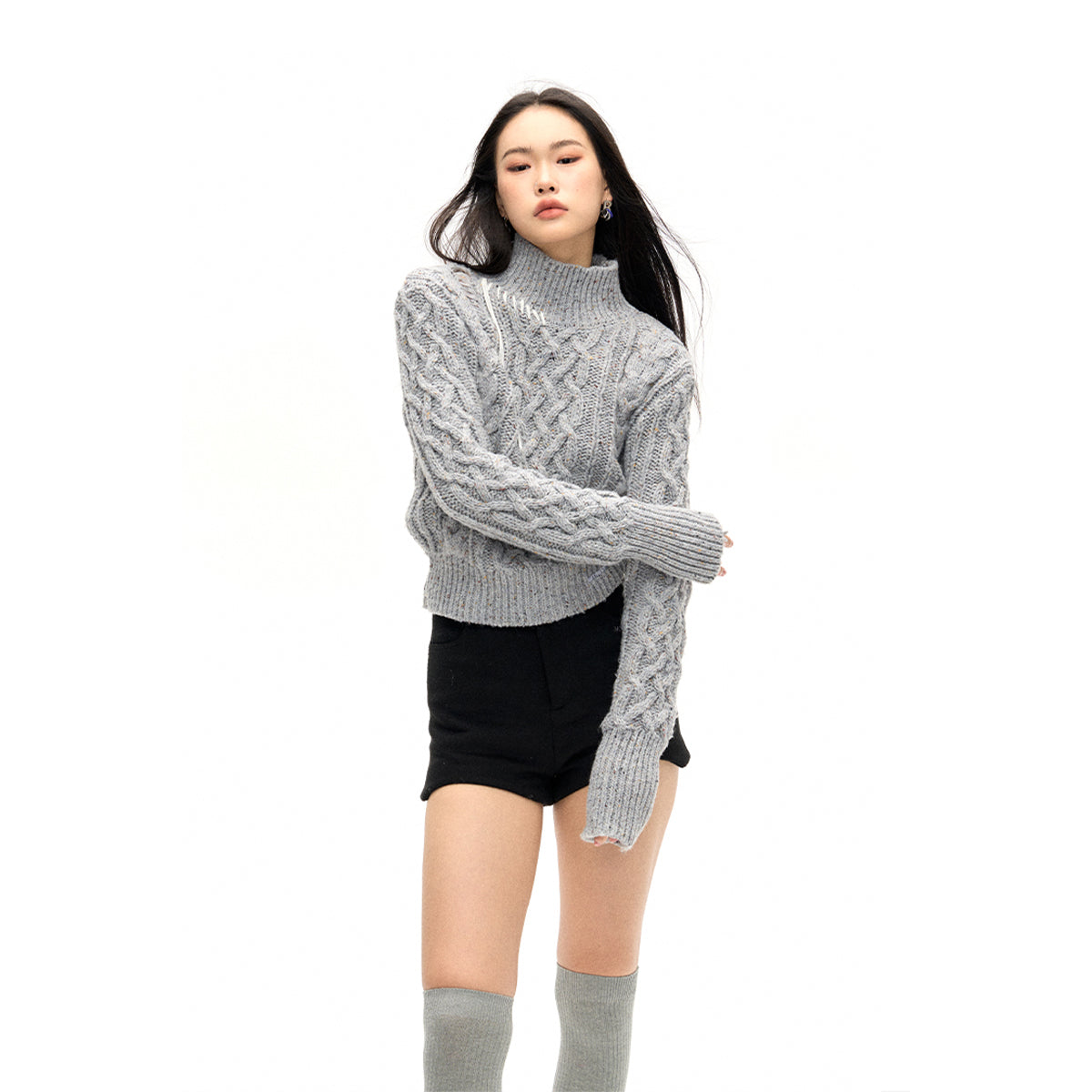 NotAwear Destroyed Twisted Woolen Sweater Grey