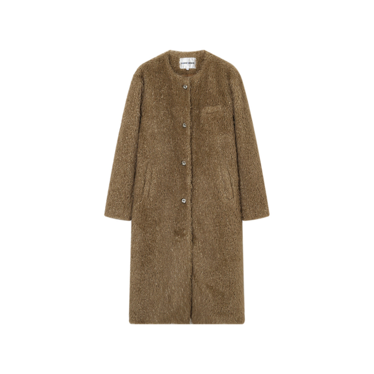 SomeSowe Oversized Chamois Leather Fur Coat Khaki