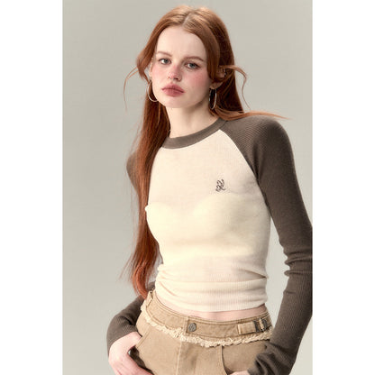 Via Pitti Embroidery Logo Knit Top Beige