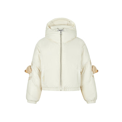 13De Marzo Plush Elbow Bear Down Jacket Beige