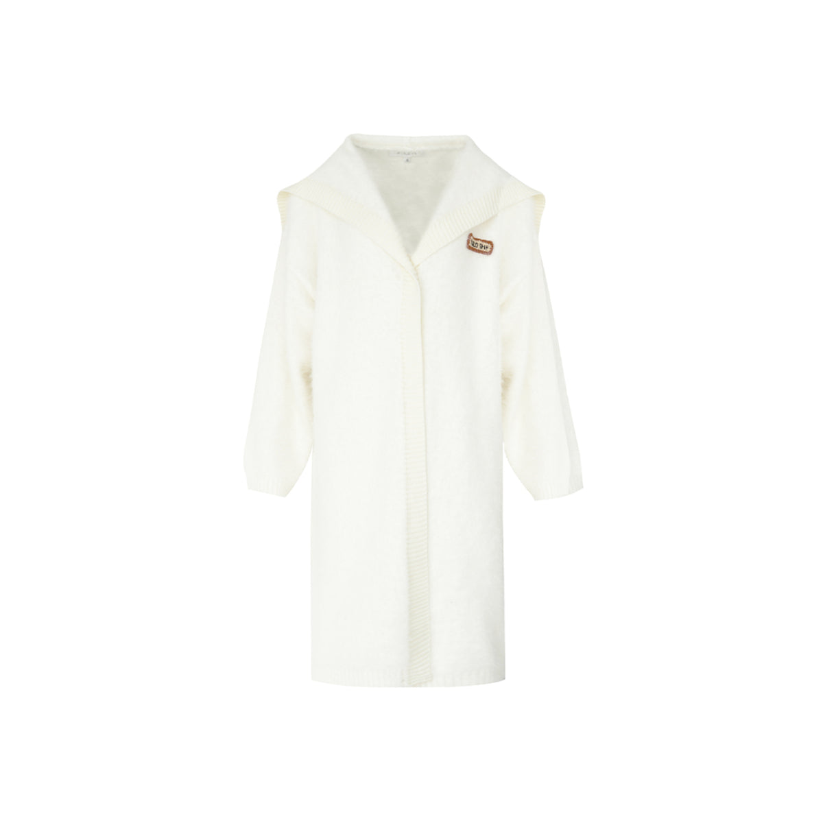 Kroche Faux Mink Oversized Lapel Coat White