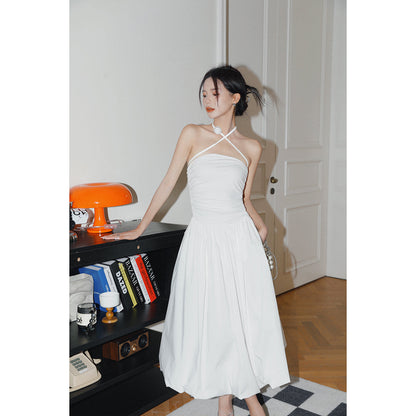 Diana Vevina French Style Halter Dress White