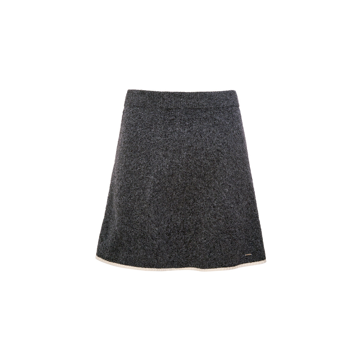 Kroche Color Blocked Edge Woolen Skirt Gray