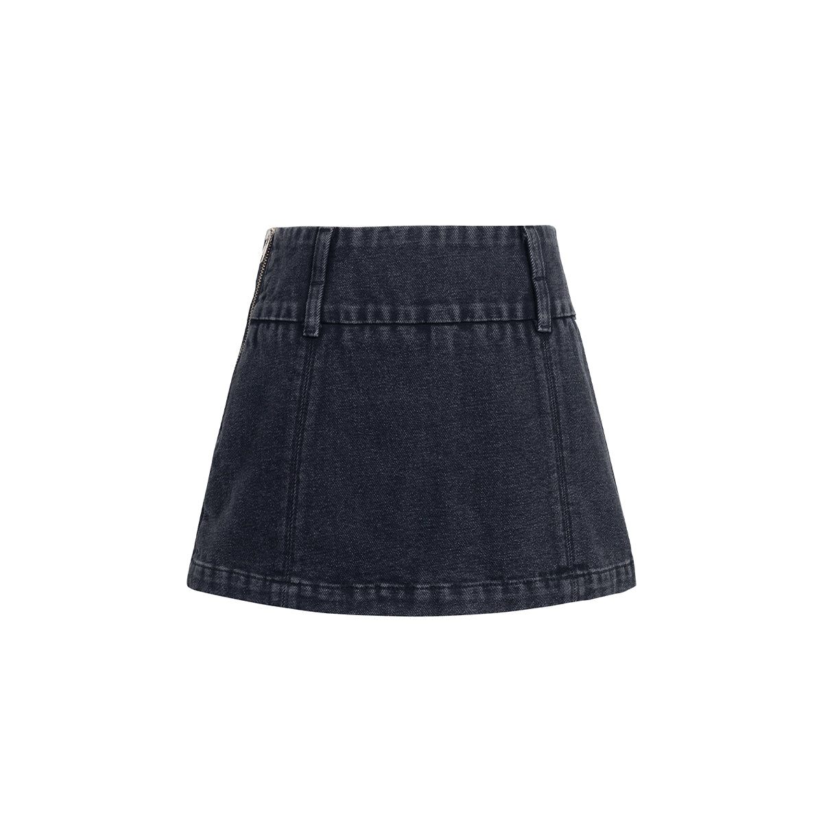 Three Quarters Low Waist Denim Skirt Shorts Black