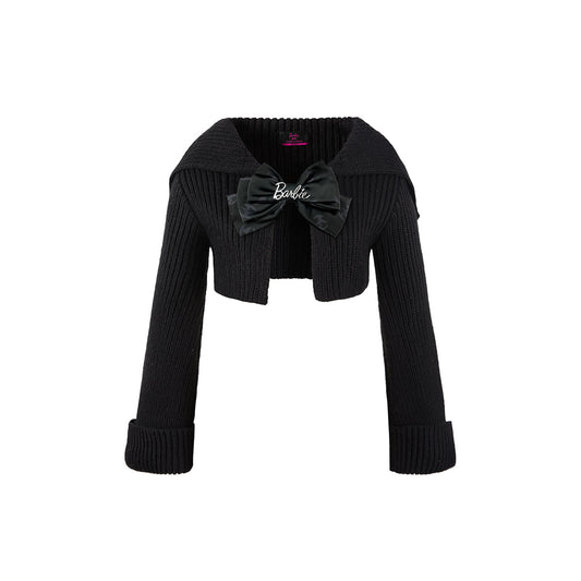 Weird Market X Barbie Cropped Knit Cardigan Black