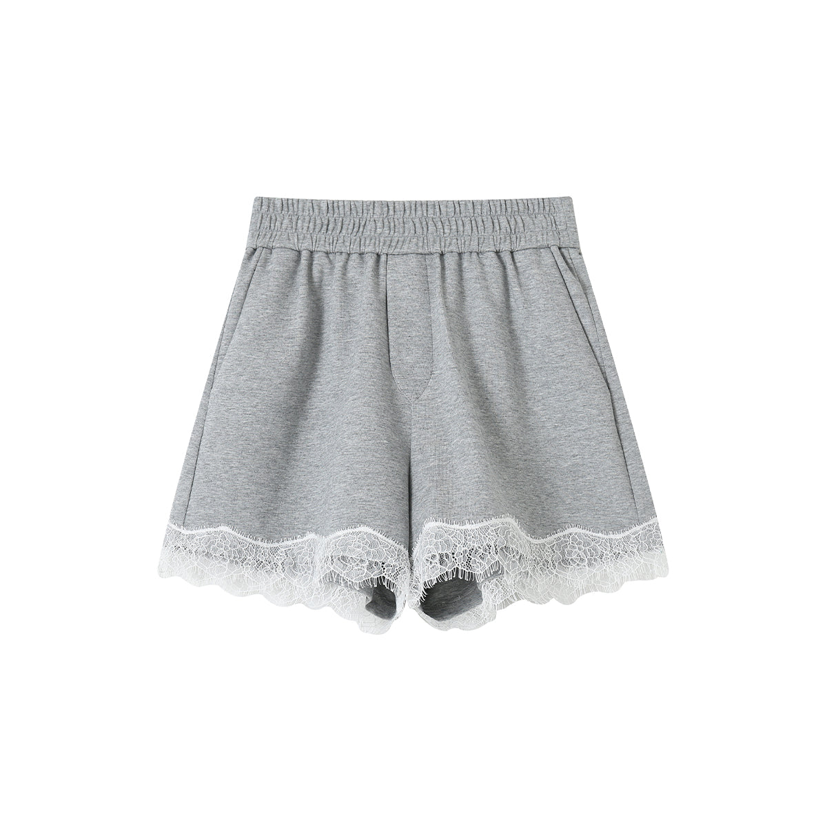 SomeSowe Lace Edge Casual Shorts Grey