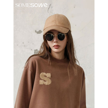 SomeSowe Logo Embroidery Woolen Cap Brown