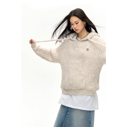 NotAwear Alpaca Fiber Hooded Sweater Cream