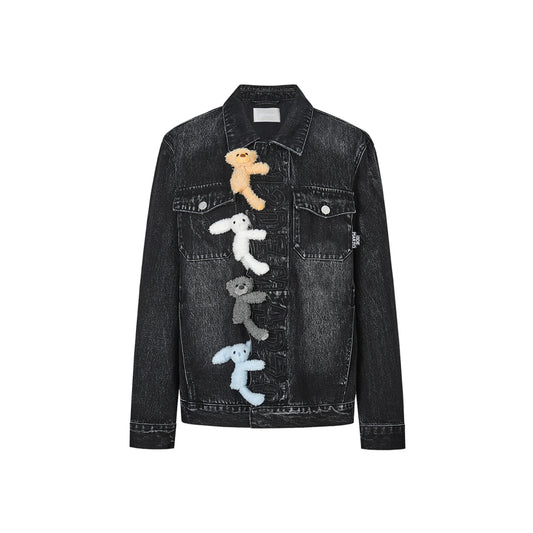 13De Marzo Hangout Friends Denim Jacket Washed Black