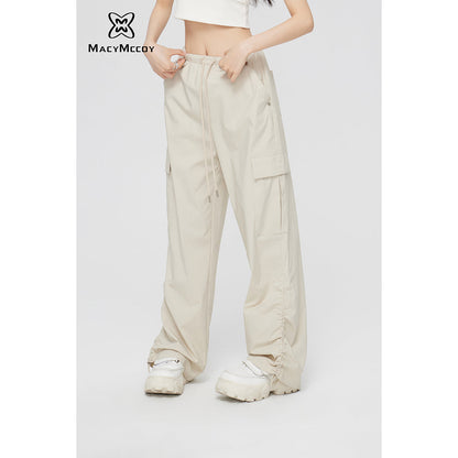 MacyMccoy Ruched Wide-Leg Cargo Pants Khaki