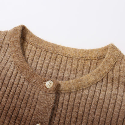 SomeSowe Island SunSet Gradient Knit Cardigan Khaki