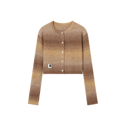 SomeSowe Island SunSet Gradient Knit Cardigan Khaki