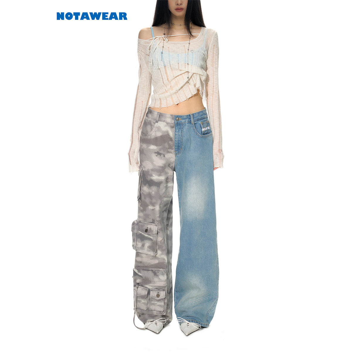 NotaWear Camouflage Patchwork Denim Jeans