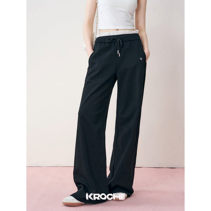 Kroche Lace Patchwork High Waist Oversized Pants