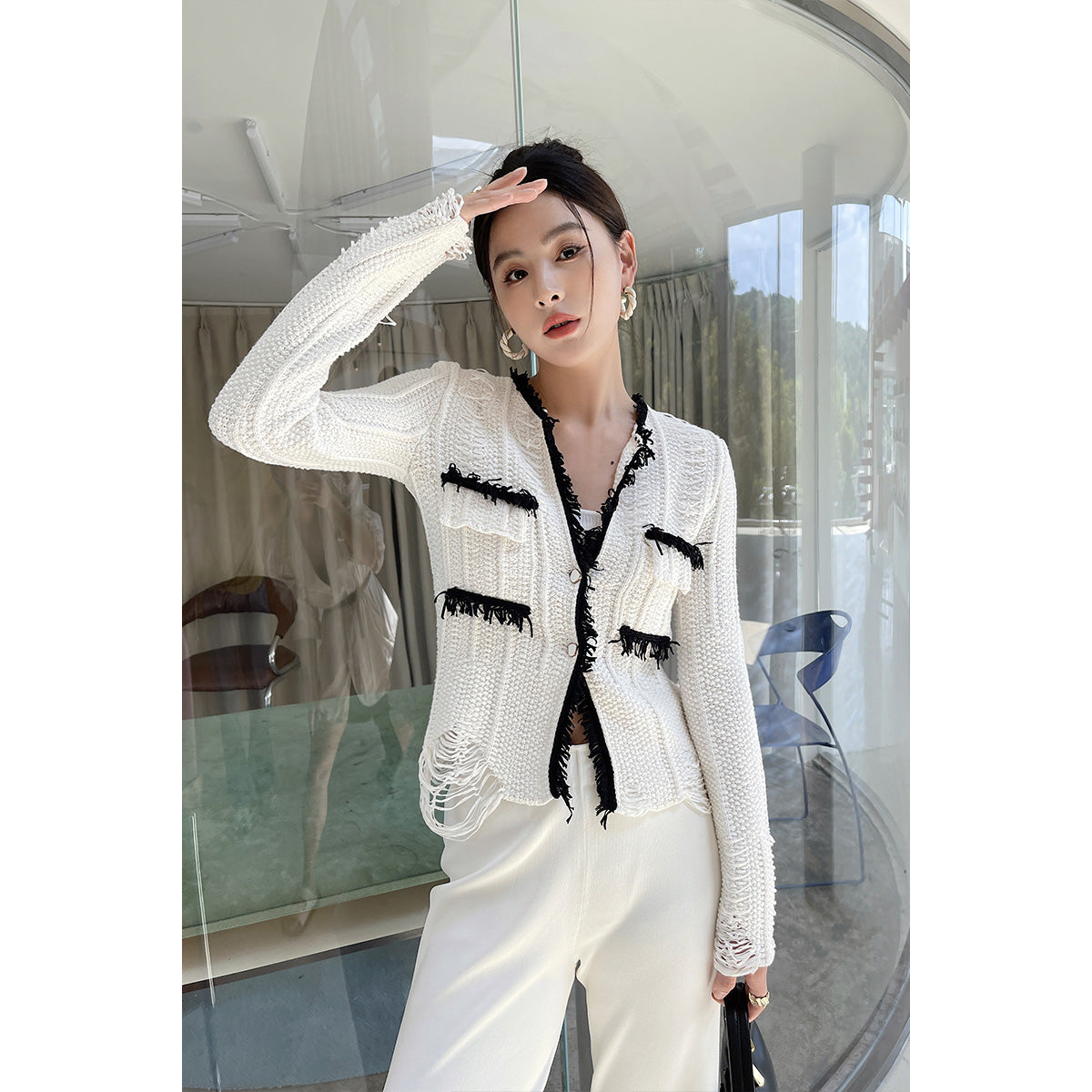 Rumia Simone Knitted Cardigan White