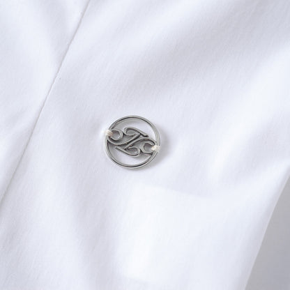 Three Quarters Logo Slim Fit Poplin Shirt White