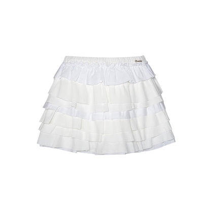 Kroche A-Line Ballet Fluffy Skirt White