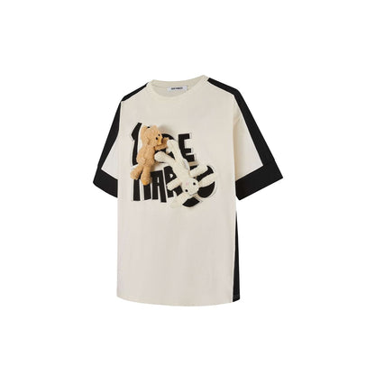 13De Marzo Hook & Loop Logo T-shirt Beige