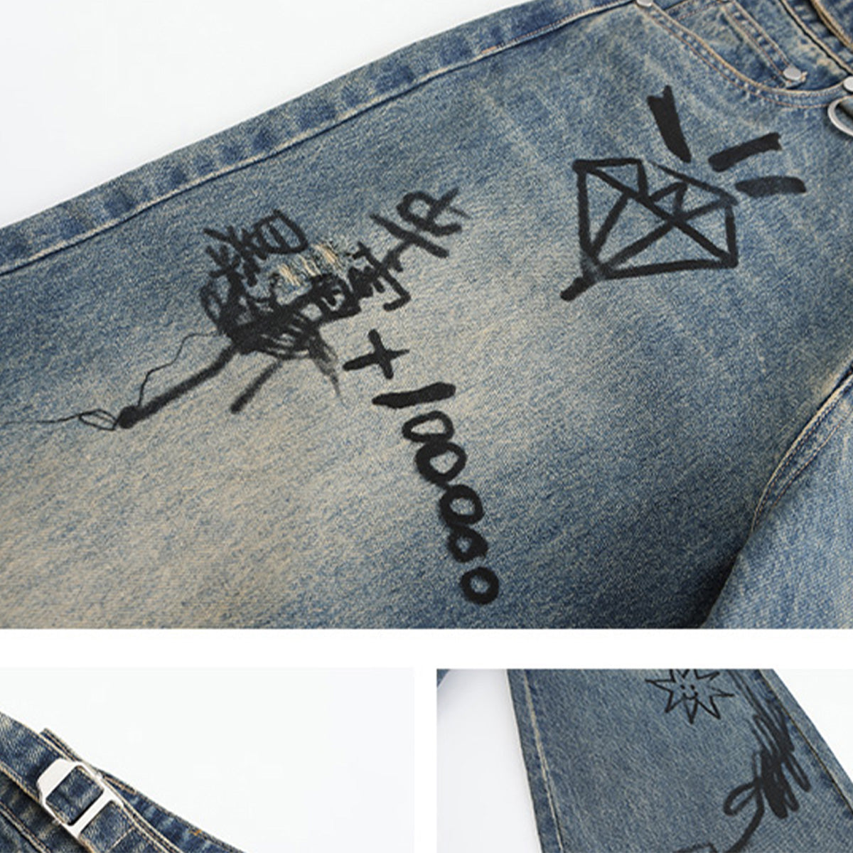 Fordare Bear Graffiti Oversized Jeans