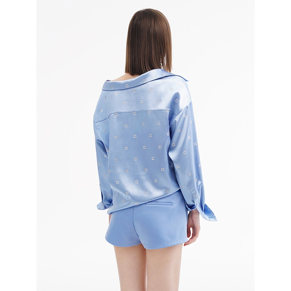 Cottia Asymmetric Full C-Logo Long-Sleeved Shirt Top