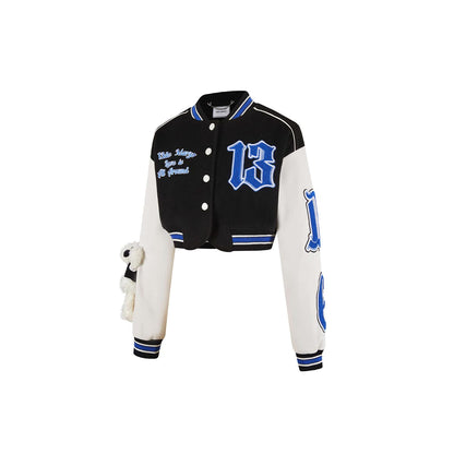 13De Marzo Vintage Short Baseball Jacket Black