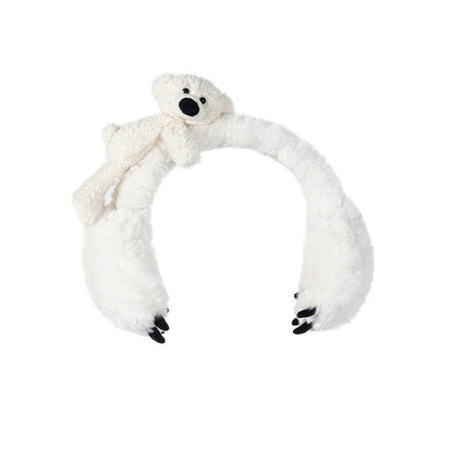 13De Marzo Plush Bear Paw Furry Earmuff White