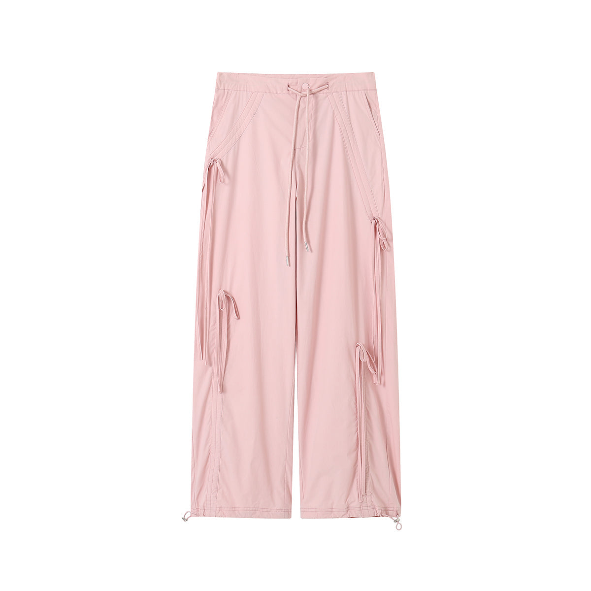 SomeSowe Bow Drawstring Cargo Pants Pink