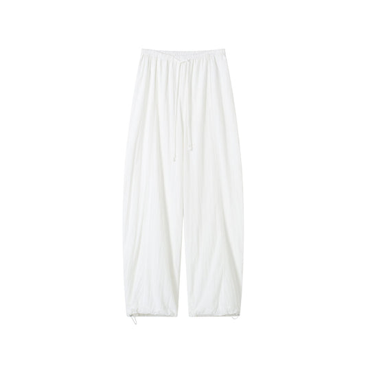 SomeSowe Patchwork Pleated Casual Pants White