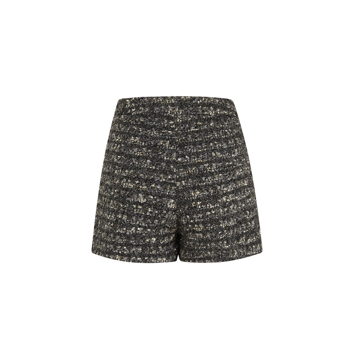 Diana Vevina Metal Button Tweed Shorts Black