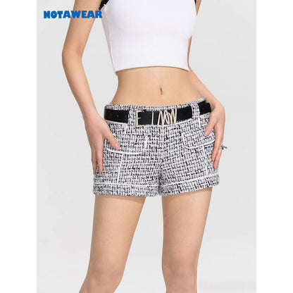 NotAwear Tweed Low-Waist Shorts