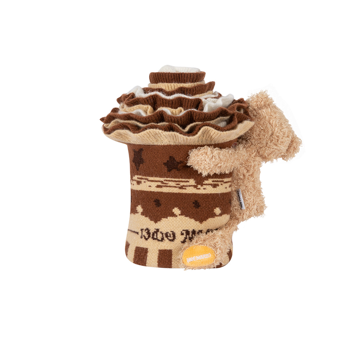 13De Marzo Doozoo Cake Knit Scarf Brown