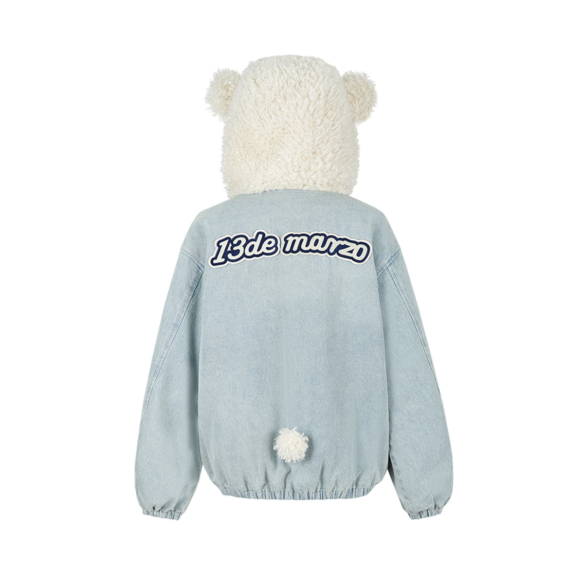 13De Marzo Detachable Bear Mask Padded Hoodie Blue