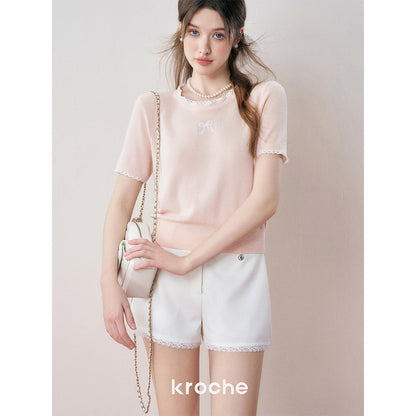 Kroche Lace Edge Suit Short White