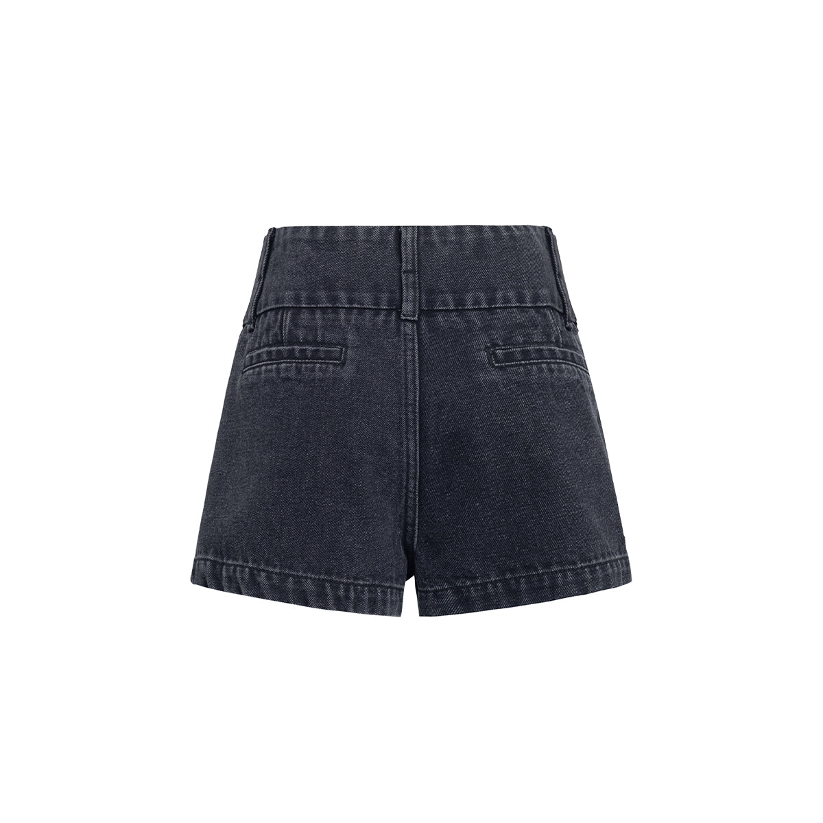 Three Quarters Low Waist Denim Skirt Shorts Black